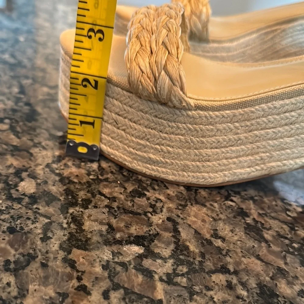 Nine West Rivva 3 light natural braided jute Platform NWT 9.5